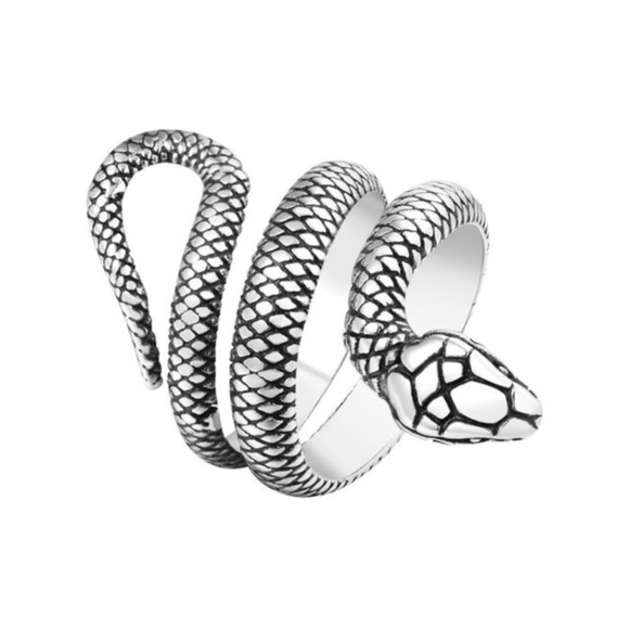 PYTHON SNAKE RING ADJUSTABLE SIZE UNISEX NEW - Picture 2 of 4